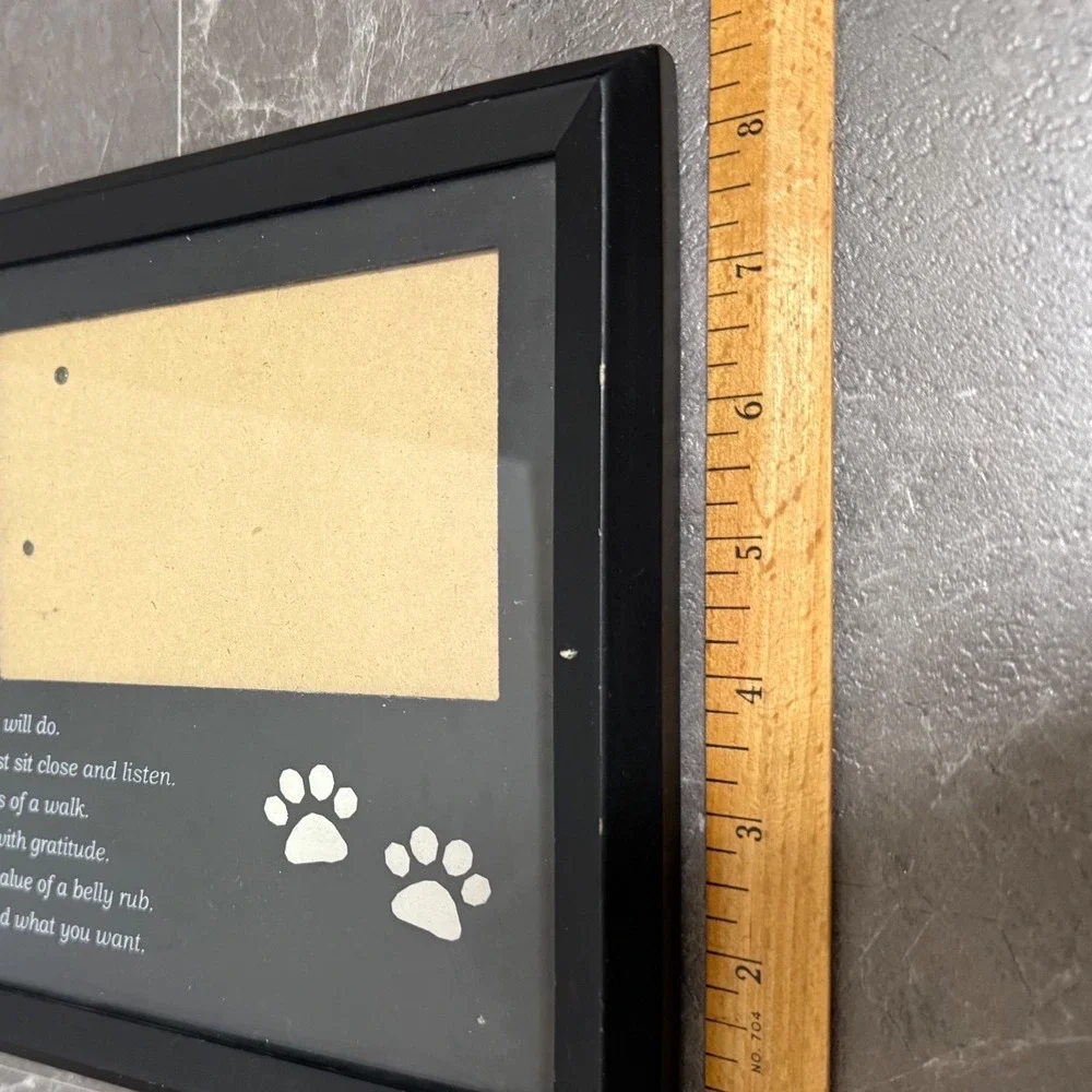 Dog Lessons For People 4x6 Photo Frame Black Paw Print Tabletop Wall Decor Gift